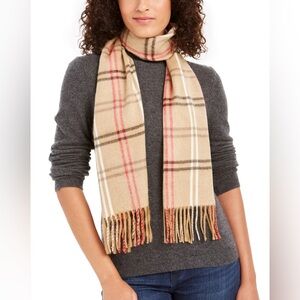 Cejon Italian Tan and Red Checkered Scarf